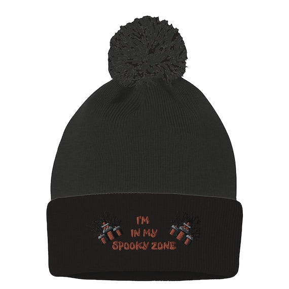 Halloween Trick or Treat: Cuffed Acrylic Pom-Pom Beanie