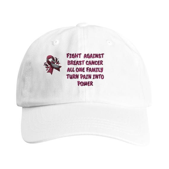 Breast Cancer Awareness Support Adult Low-Profile Cotton Twill Cap Choice of Colors