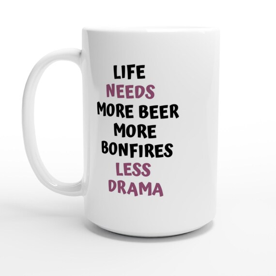 Life's Drama Coffee Mug: 15oz Ceramic Cup, Vibrant Print