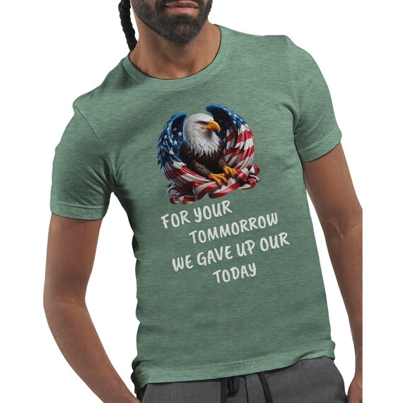 Military Appreciation...Premium Unisex Crewneck T-shirt | Bella + Canvas 3001...Thank You For Your Service and Protecting  Families