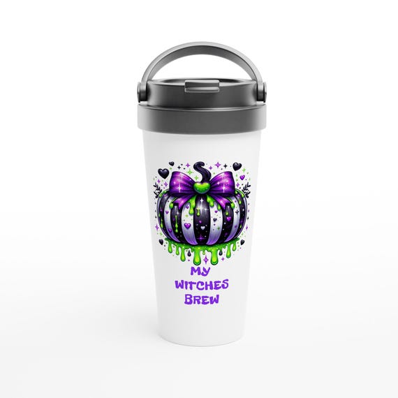 Spook-tacular Halloween 15oz Stainless Steel Travel Mug Hot or Cold Drinks