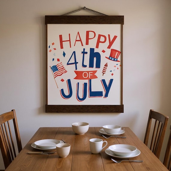 GIFT FOR 4th of July Celebration Independence Gatherings Museum-Quality Matte Paper Poster w Hanger Variety of Colorful Frames & Sizes