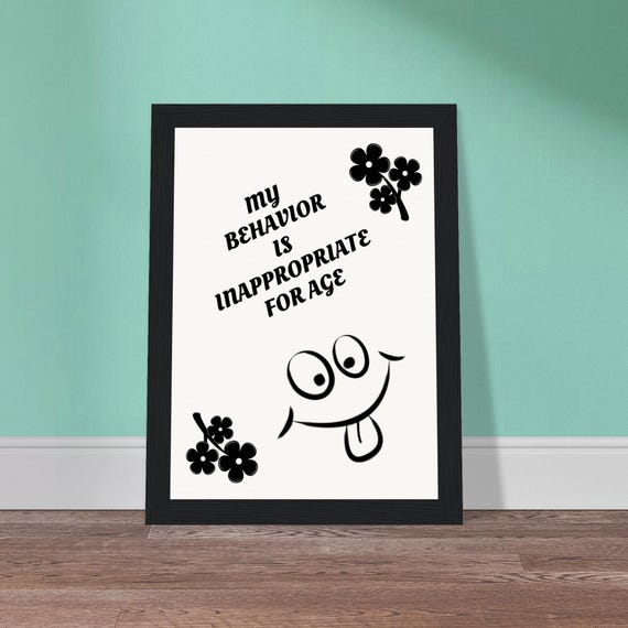Funny Art Office Art Framed Poster Variety of Frame Sizes n Colors