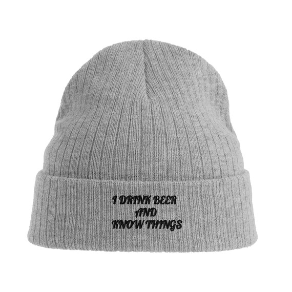 Funny Quirky, Warm Party Beanie Rib Cuffed