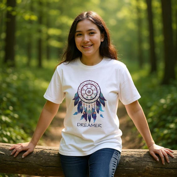 Awesome Unisex Dreamer T Shirt Dream Catcher Shirt Crewneck T-Shirt |Variety of Comfort Colors & Sizes
