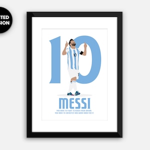 PRINTED: Lionel Messi, Argentina, World Cup 2022, poster, print, wall art, framed in black or white.