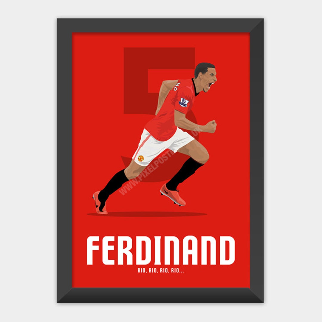 Maillot Manchester United Signé Rio Ferdinand - Autographe Imprimé, Collector