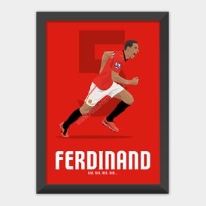 PRINTED: Rio Ferdinand Manchester United poster print art