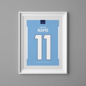 Name & Number Birthday Man City poster print art