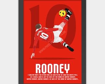 PRINTED: Wayne Rooney Manchester United poster print art