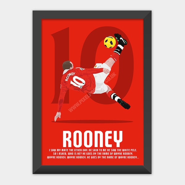 PRINTED: Wayne Rooney Manchester United poster print art