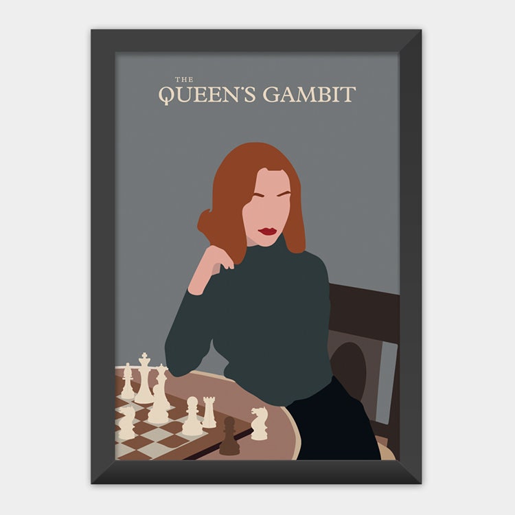 The Magic of Queens Gambit on a Chess Poster Handmade Prints 