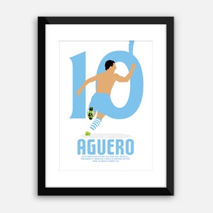 DIGITAL: Sergio Aguero, Man City. Instant Download, Digital Print, Poster, Art, Gift, Wall Art.