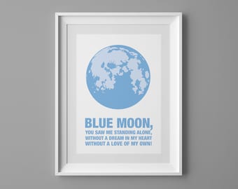 PRINTED: Blue Moon Man City poster print art