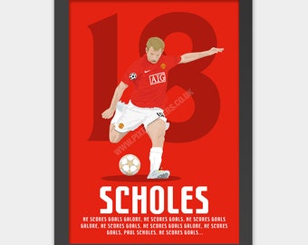 Paul Scholes Manchester United Football club Glossy Photo print A5/ A4 Paul Scholes Manchester United Football club Glossy Photo print A5/ A4