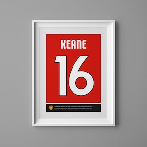 Manchester United Roy Keane Name & Number poster print art