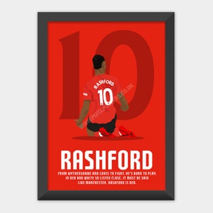 PRINTED: Marcus Rashford Manchester United poster print art
