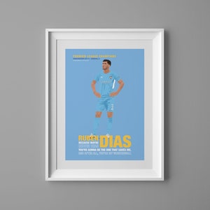 Ruben Dias Man City poster print art