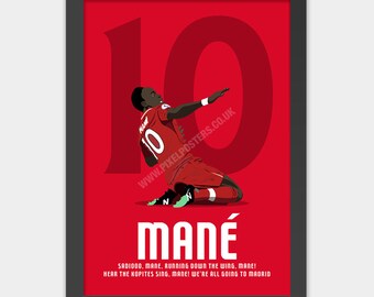 PRINTED: Sadio Mane Liverpool poster print art