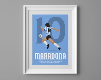 PRINTED: Argentina Diego Maradona Legend International poster print art