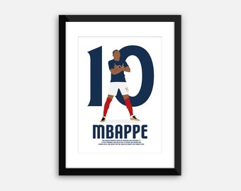DIGITAL: Mbappe, France, World Cup 2022, 10. Instant Download, Digital Print, Poster, Art, Gift, Wall Art.
