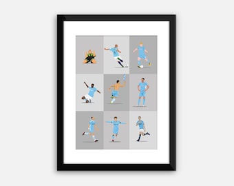 PRINTED: Manchester City Legends poster print art