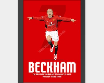 デビッド・ベッカム アートプリント マンチェスター・ユナイテッド