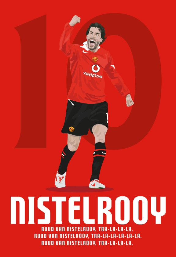 PRINTED: Ruud Van Nistelrooy Manchester United Poster Print Art - Etsy