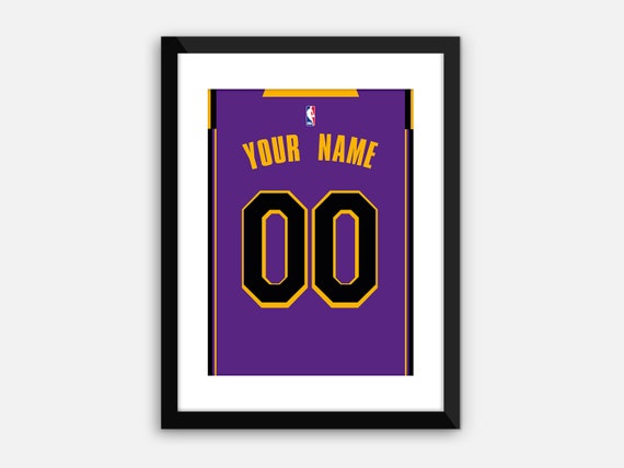 Personalised Los Angeles Lakers Basketball Jersey Print Wall 