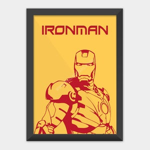 Arte impreso del cartel amarillo de Ironman