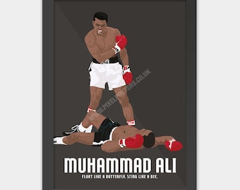 Muhammad Ali vs Sonny Liston boxing poster print art