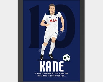 Harry Kane Tottenham Hotspur poster print art