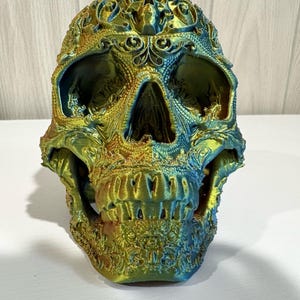 Color Shifting Sugar Skull Large 7x7  - Day of the Dead - Dia de los Muertos Decor
