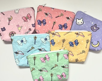 NEW Quilted Magical Girls Pouch | Gifts | Personal | Everyday Use | Travel Size - LIMITED EDITION