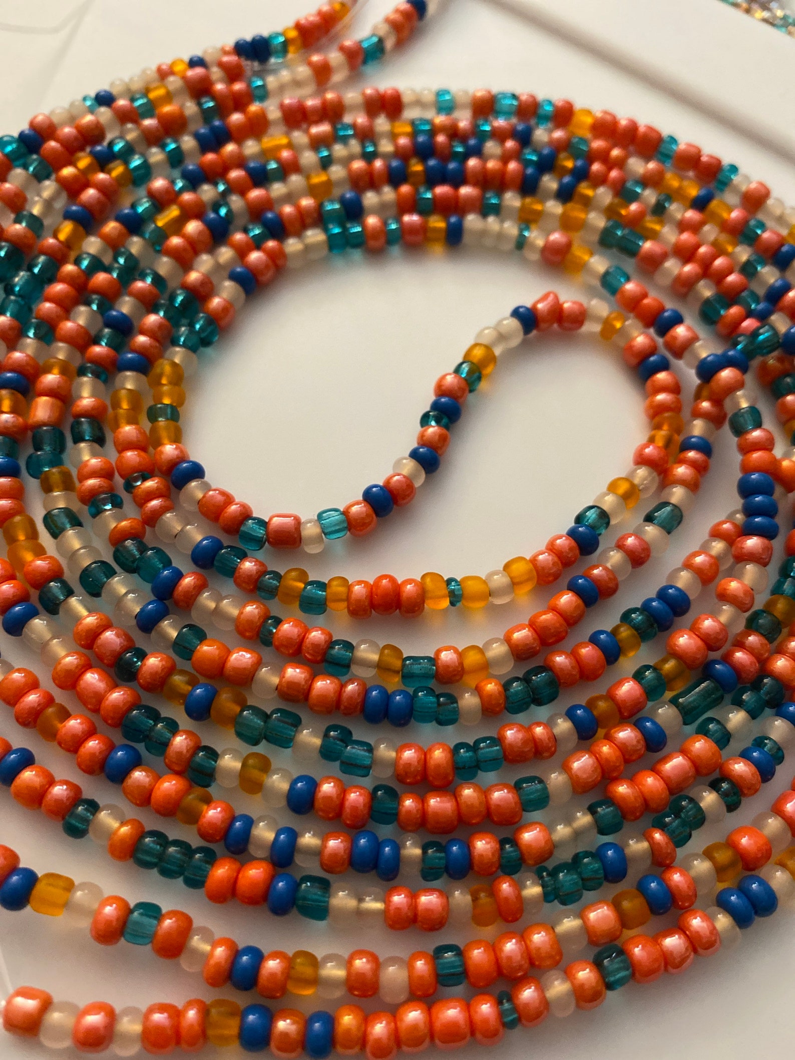 Orange Sunset Single Strand Waist Beads Etsy