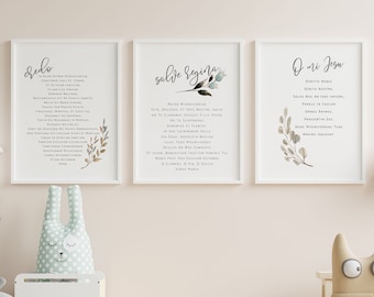 Latin Prayer Print Set: Catholic Kids Wall Art (Digital Download)