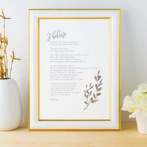 Apostles Creed - VERSION B - Catholic Prayer Religious Wall Art Poster I Religious Gifts for Baptism, First Holy Communion