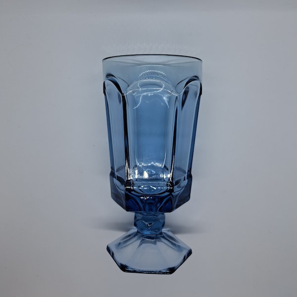 Vintage Virginia by Fostoria Light Blue Heavy Ice Tea/Water Footed Goblet