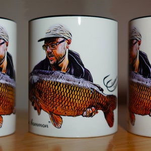 Custom Captures Mug a unique fishing gift personalised for you. A design that's completely unique and different - Arty Style
