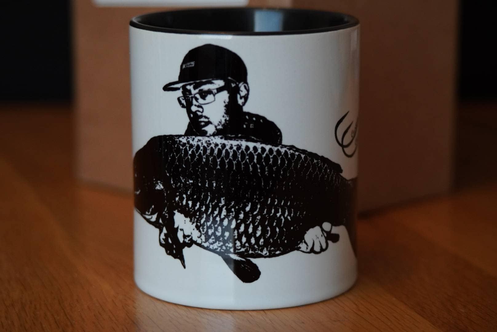 Custom Captures Mug a Unique Fishing Gift Personalised for You. A Design  That's Completely Unique and Different Sketch Style 