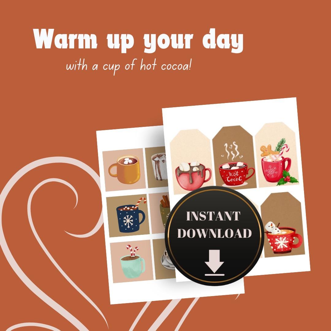 Hot Case Tags Hot Cocoa Treat Tags Gift Tags | Instant Download | Printable - Etsy