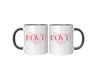 Love Collage Ceramic Mug, Valentine's Day Gift