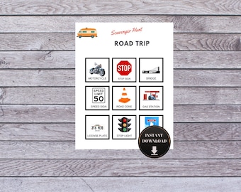 Caccia al tesoro per viaggio su strada stampabile / Gioco di attività per bambini / DOWNLOAD IMMEDIATO / Gioco di viaggio