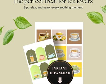 Etichette regalo per dolcetti al tè caldo / Download immediato / Stampabile