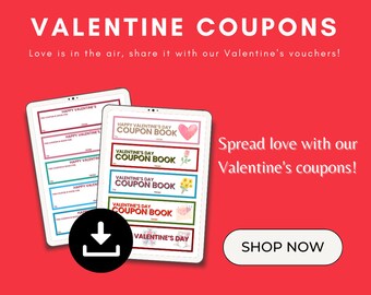 Buoni sconto per San Valentino: attività d'amore stampabile (download immediato)