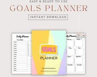 Planner degli obiettivi stampabile: giornaliero, settimanale, mensile (file PDF)