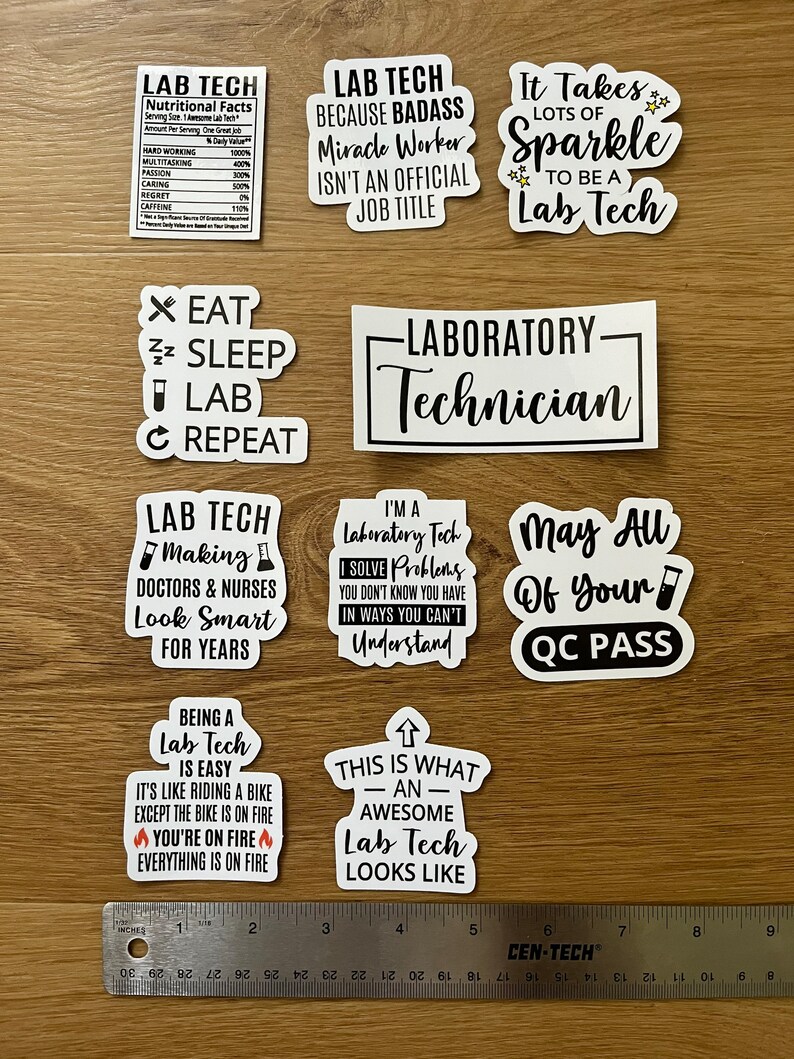 Lab Tech Vinyl Sticker Pack - Etsy