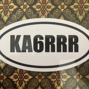 Custom Ham Radio Callsign Vinyl Sticker Technician General Amateur Extra