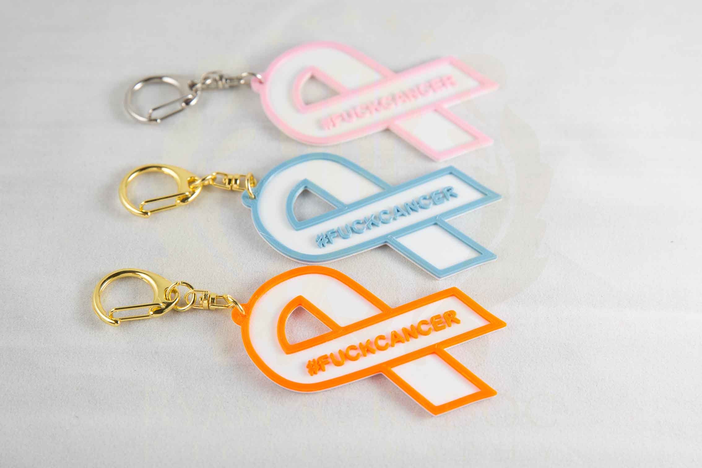 Custom Cancer Ribbon Keychains Etsy