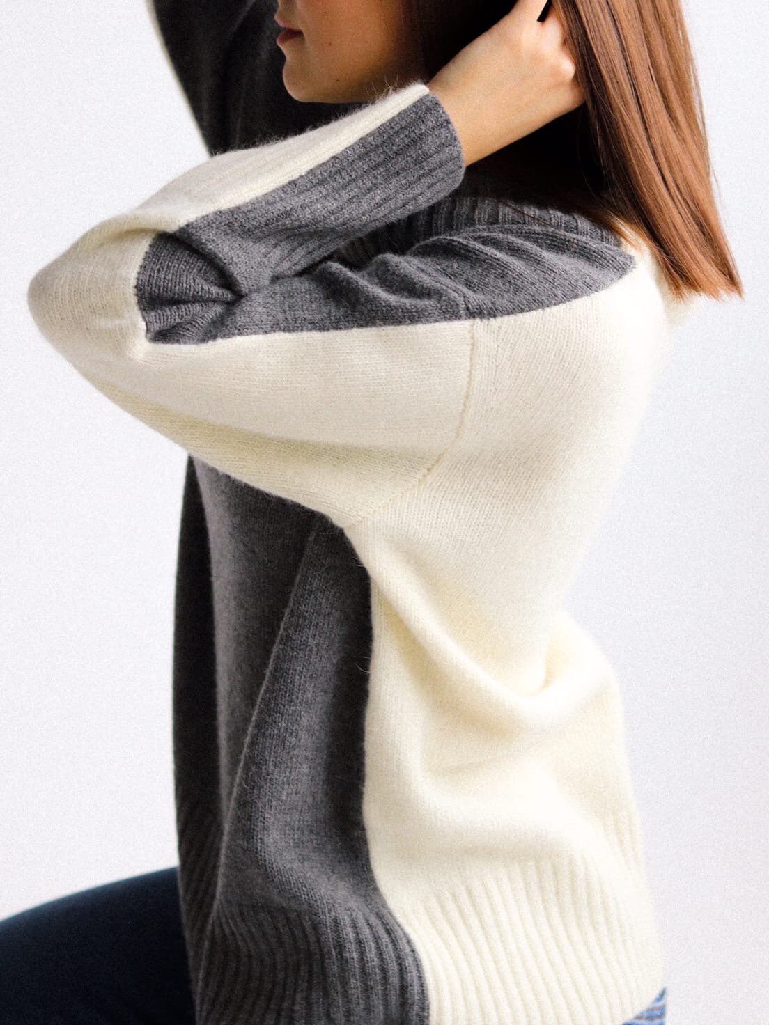 Knitted sweater black and white Etsy